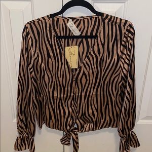 Zebra silk-like shirt